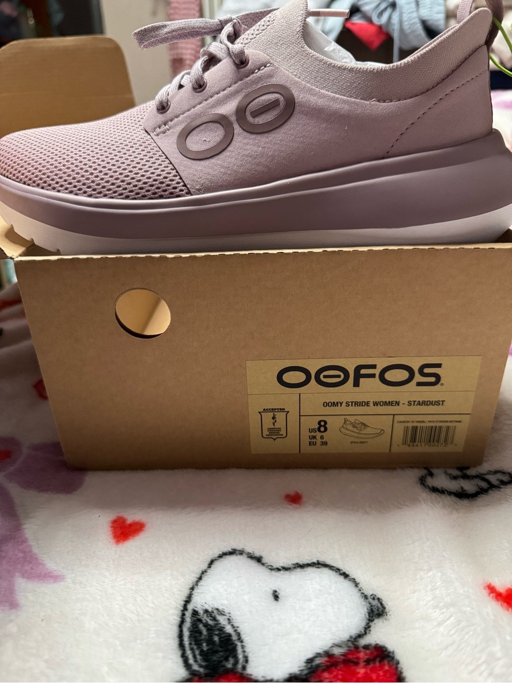 OOFOS Women Oomy Stride Lace-Up Sneakers - Stardust Mauve